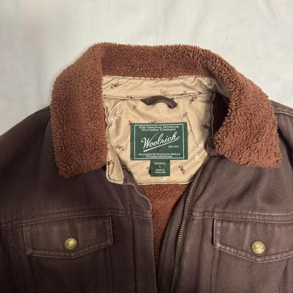 woolrich brown sherpa lined jacket vintage gorpcore winter coat - Picture 7 of 8